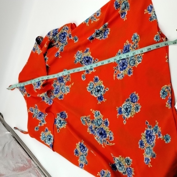 Line Up 143 Story Mini Floral Dress Red Blue Size Large - Picture 9 of 9